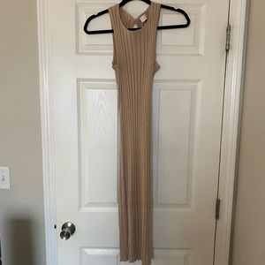 Pink Lily Beige Tank Sweater Midi Dress